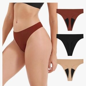 INNERSY NIP  Women's Period Thongs Underwear Seamless - Pack Of 3 - S